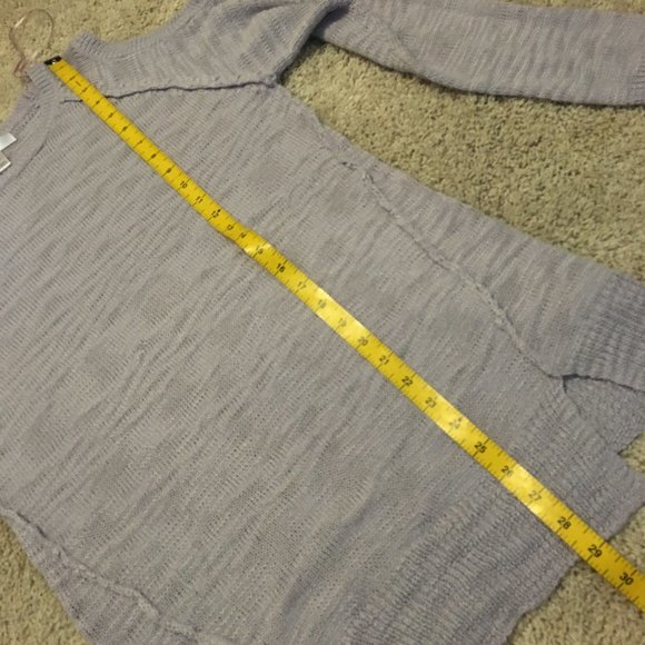 Pastel Purple Fringed Cold Shoulder Knit Sweater - Picture 14 of 15